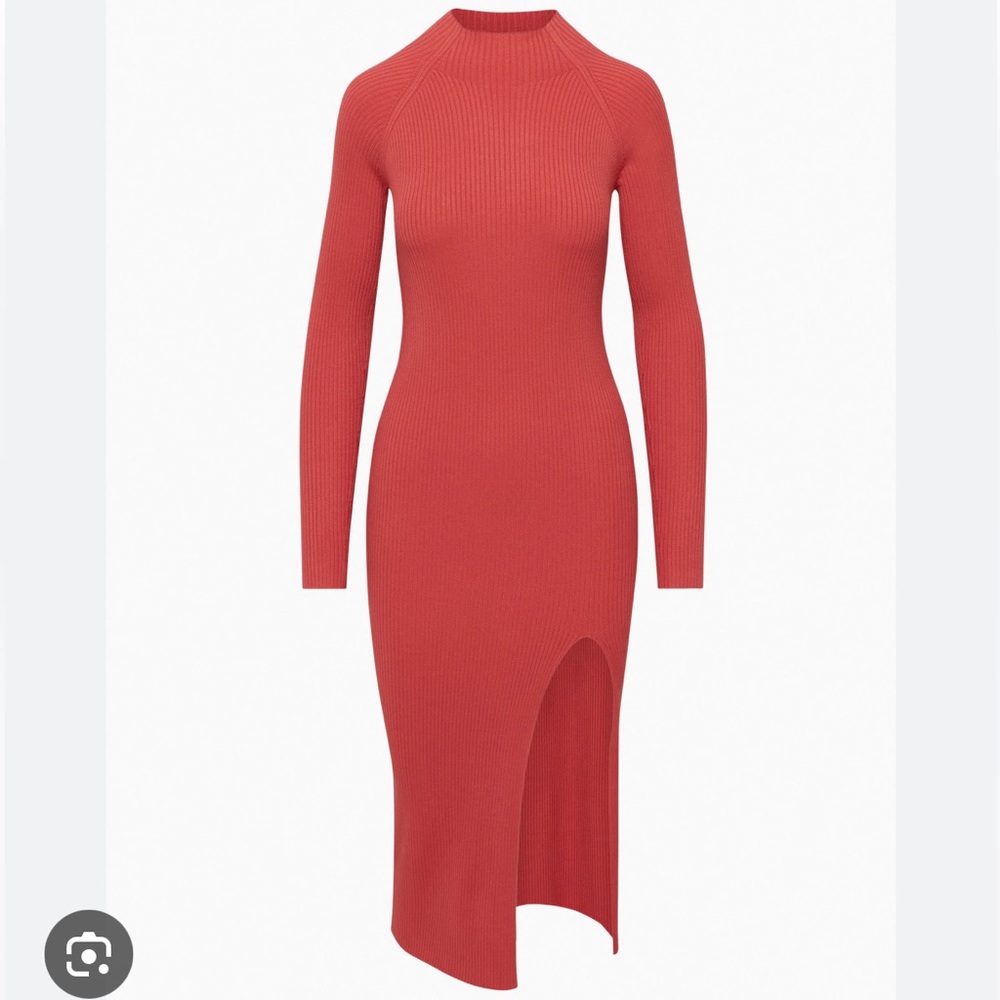 Aritzia Wilfred alchemy dress ribbed midi dress side slit long XS